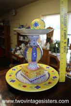 Load image into Gallery viewer, Hausen Ware Ceramic Two Tiered Serving Platter
