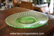 Load image into Gallery viewer, Hazel Atlas Uranium Glass 8&quot; dinner plates pair
