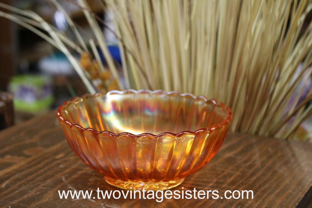 Mid Century Amberina Glass Candy Dish