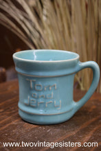 Load image into Gallery viewer, Pacific Pottery Tom &amp; Jerry Teal Coffee Mug
