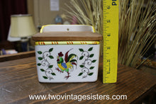 Load image into Gallery viewer, Rooster Ceramic Card Holder Wooden Lid
