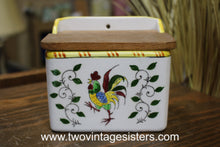 Load image into Gallery viewer, Rooster Ceramic Card Holder Wooden Lid
