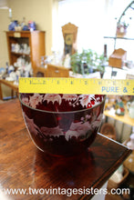 Load image into Gallery viewer, Teleflora Gifts Red Glass Bowl with Etched Leaves
