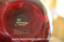Load image into Gallery viewer, Teleflora Gifts Red Glass Bowl with Etched Leaves

