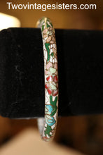 Load image into Gallery viewer, Vintage Cloisonné White Bangle Flowers  
