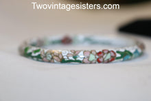 Load image into Gallery viewer, Vintage Cloisonné White Bangle Flowers  
