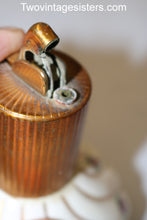 Load image into Gallery viewer, Vintage Evans Bone China Table Lighter 50s White &amp; Purple Flowers
