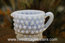 Load image into Gallery viewer, Fenton Hobnail Opalescent Moonstone Creamer Sugar Jam Jar Set
