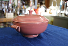 Load image into Gallery viewer, Homer Laughlin USA Fiesta ROSE 8&quot; 1.25 Quart Round Footed Base Handles Rose Salmon Older Fiesta Ware Serving Bowl 
