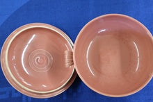 Load image into Gallery viewer, Homer Laughlin USA Fiesta ROSE 8&quot; 1.25 Quart Round Footed Base Handles Rose Salmon Older Fiesta Ware Serving Bowl 
