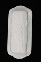 Load image into Gallery viewer, Imperial Milk Glass Grape Patter Butter Dish &amp; Lid 
