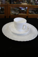 Load image into Gallery viewer, Imperial Milk Glass Grape Pattern Dinner Plate Saucers Cups Set for 8

