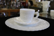 Load image into Gallery viewer, Imperial Milk Glass Grape Pattern Dinner Plate Saucers Cups Set for 8
