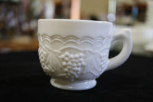 Load image into Gallery viewer, Imperial Milk Glass Grape Pattern Dinner Plate Saucers Cups Set for 8
