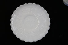 Load image into Gallery viewer, Imperial Milk Glass Grape Pattern Dinner Plate Saucers Cups Set for 8
