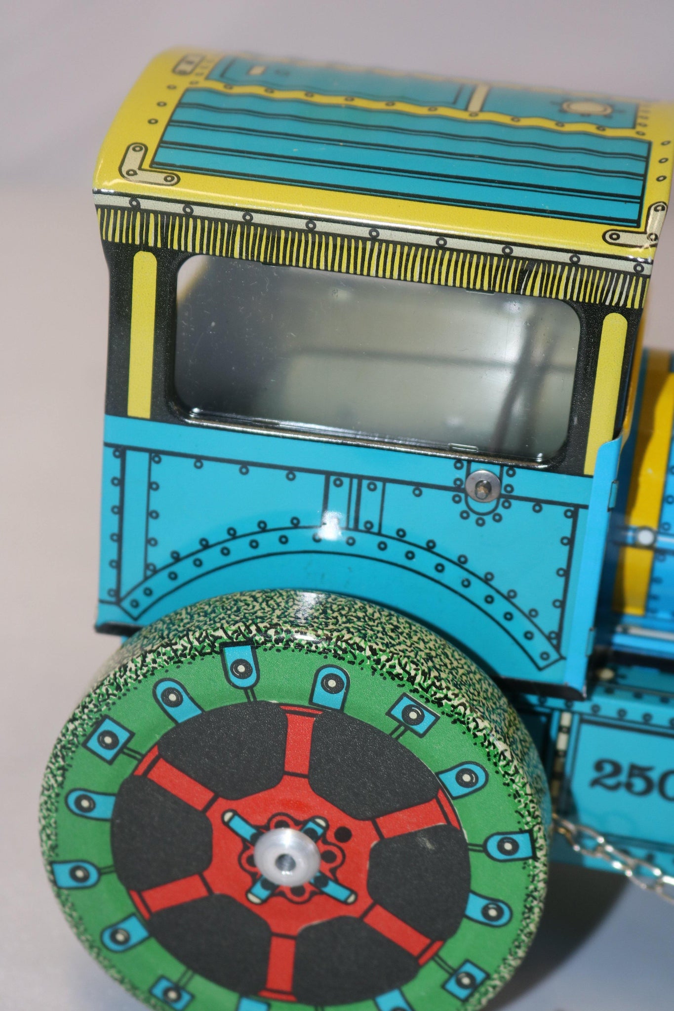 Road Roller Tractor Metal wind up toy Kovap Czech Republic Tin Tract
