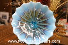 Load image into Gallery viewer, Northwood Beaded Panel Aqua Blue Opalescent Glass Compote
