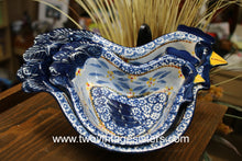 Load image into Gallery viewer, Temptations Blue Old World Nesting Chicken Bowls
