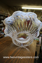 Load image into Gallery viewer, Tiara Glass Ruffled Edge Fruit Basket White Opalescent
