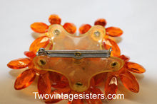 Load image into Gallery viewer, Vintage 60&#39;s Orange Flower Pin Brooch - Vintage Sisters Collection
