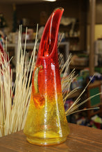 Load image into Gallery viewer, Optic Kanawha Crackle Glass Amberina Orange Vase Pitcher
