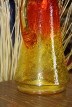 Load image into Gallery viewer, Optic Kanawha Crackle Glass Amberina Orange Vase Pitcher
