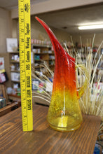 Load image into Gallery viewer, Optic Kanawha Crackle Glass Amberina Orange Vase Pitcher
