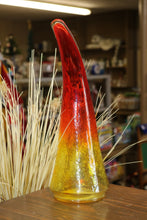 Load image into Gallery viewer, Optic Kanawha Crackle Glass Amberina Orange Vase Pitcher
