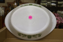Load image into Gallery viewer, Vintage Glasbake J2352 Milk Glass Oval Divided Serving Baking Dish
