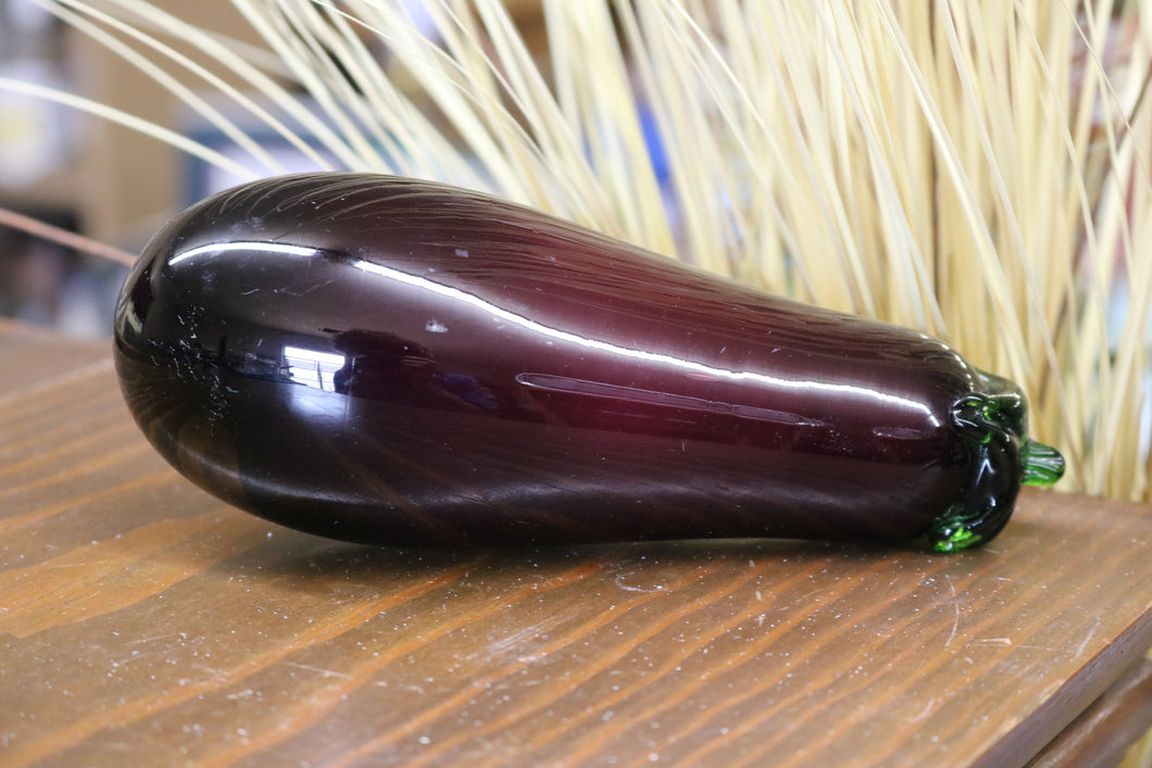 Vintage Handblown Glass Egg Plant