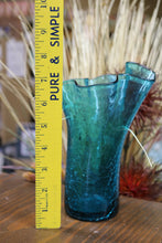 Load image into Gallery viewer, Vintage Turquoise Aqua Turquoise Blue 8 Inch Vase Flared Ruffled Brim
