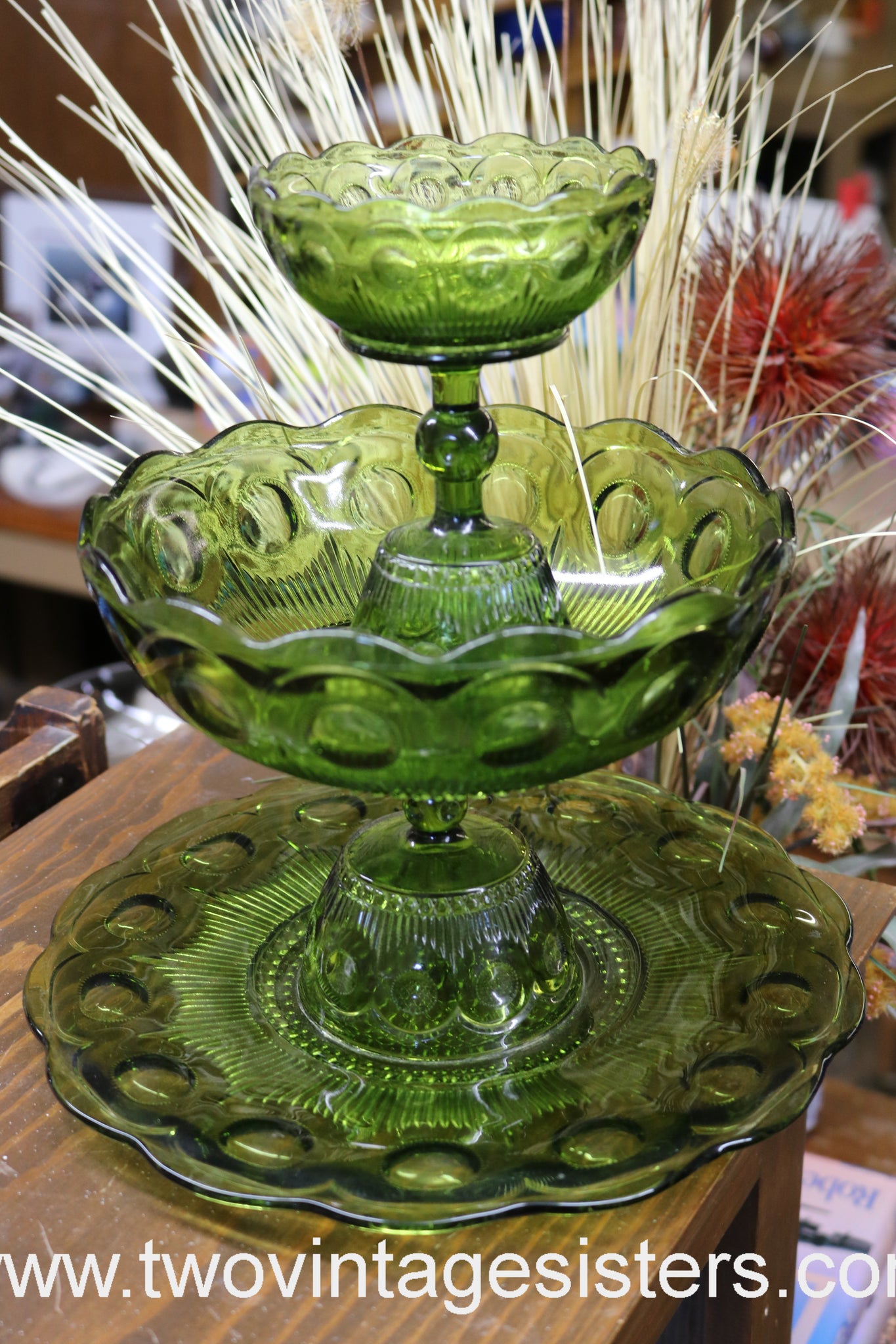 Glass serving platters vintage best sale